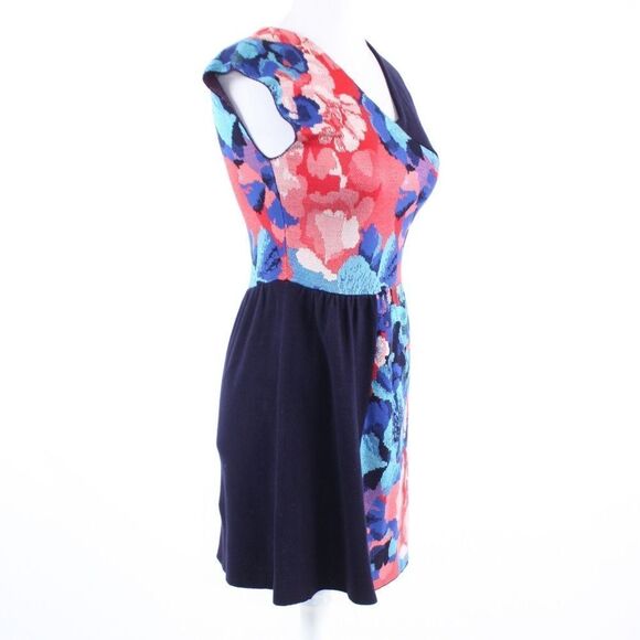 Navy blue red floral LEIFSDOTTIR sheath dress PS - Picture 3 of 8